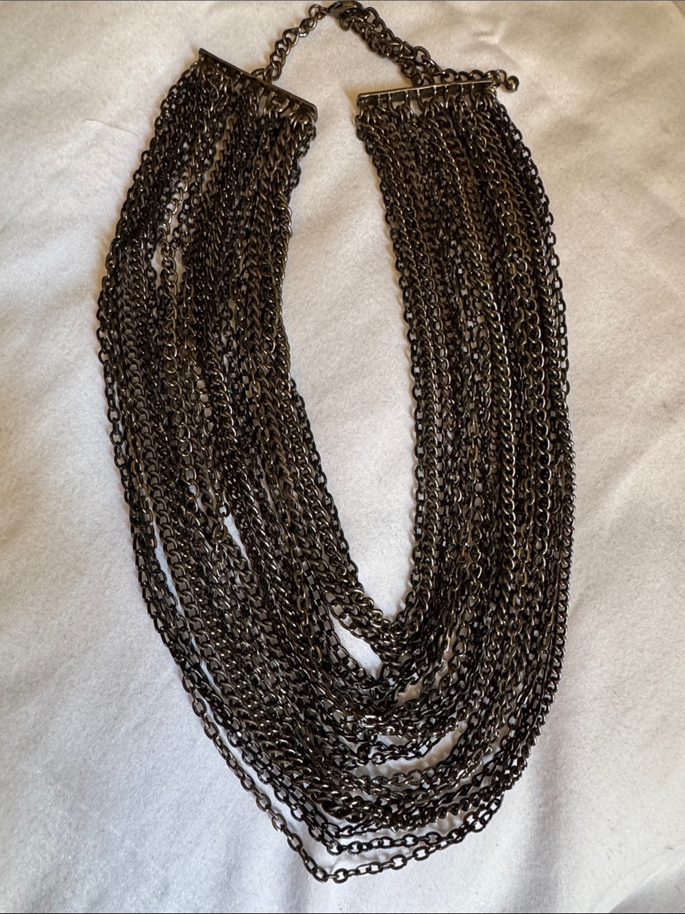 Layered Black Multi-Chain Statement Necklace - Picture 5 of 5